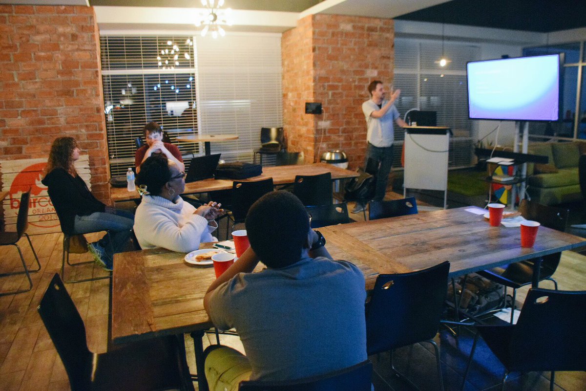 edtechorlando's tweet photo. We dived into an idea around #gamification in education &amp; tested out @HoloLens tonight #edtechorlando #thisisorlando #hololens #orlandotech https://t.co/lQ2tmxGv5B