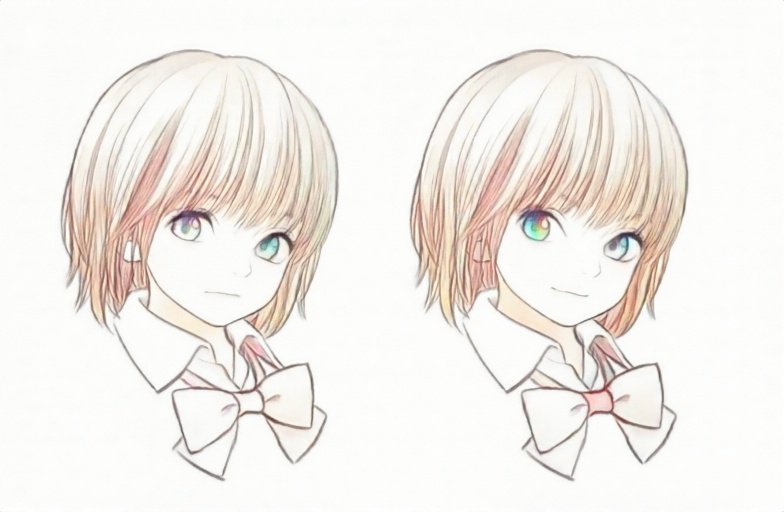 white background 1girl multiple views bow simple background short hair smile  illustration images