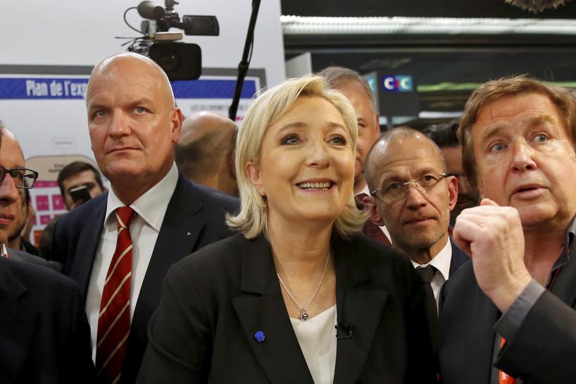 Reuters's tweet photo. Le Pen increases first round lead in French election: poll https://t.co/ZzfCHqbgAW https://t.co/yM3MGF4uQE