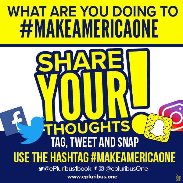 FreedomRedefind's tweet photo. Send us photos of your #MakeAmericaOne wrist bands
Photos with your book
@Snapchat with your book
Photos from book events.
#EPluribusOne https://t.co/GNo3jIKBPB