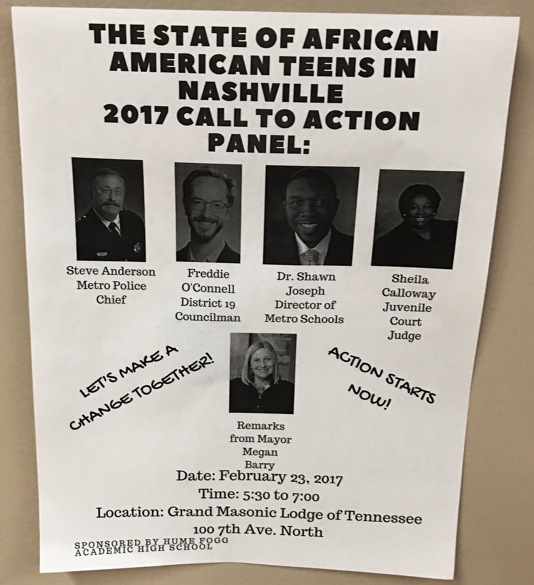 KnightlyNewsHFA's tweet photo. Don't miss tomorrow's panel organized by HFA's Black American United Club. The discussion is a call to action for Nashville teens https://t.co/ugXFDaFwJ3