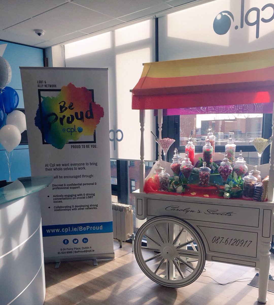 CplResources's tweet photo. We're busy getting ready for our @BeProudCPL launch later today! 😍💥 #loveislove #ProudTogether https://t.co/3cCjZ0Kchw
