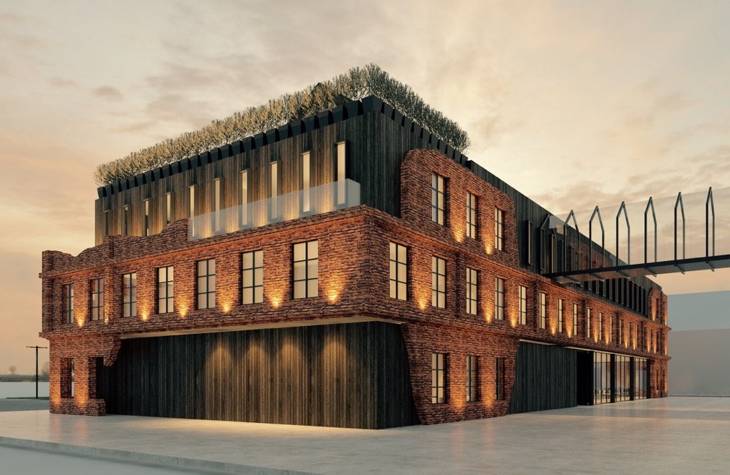 LotusArchitecti's tweet photo. #hotel #LotusArchitecti we put new #contemporary  building within the existing old brick #warehouse https://t.co/gm4gFDgvJP