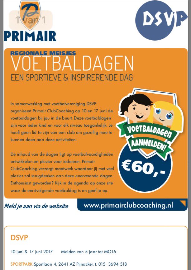 De 1e regionale meisjes voetbaldagen komen eraan ⚽ wil jij trainen als een prof of je skills verbeteren .... schrijf je dan snel in :max 100