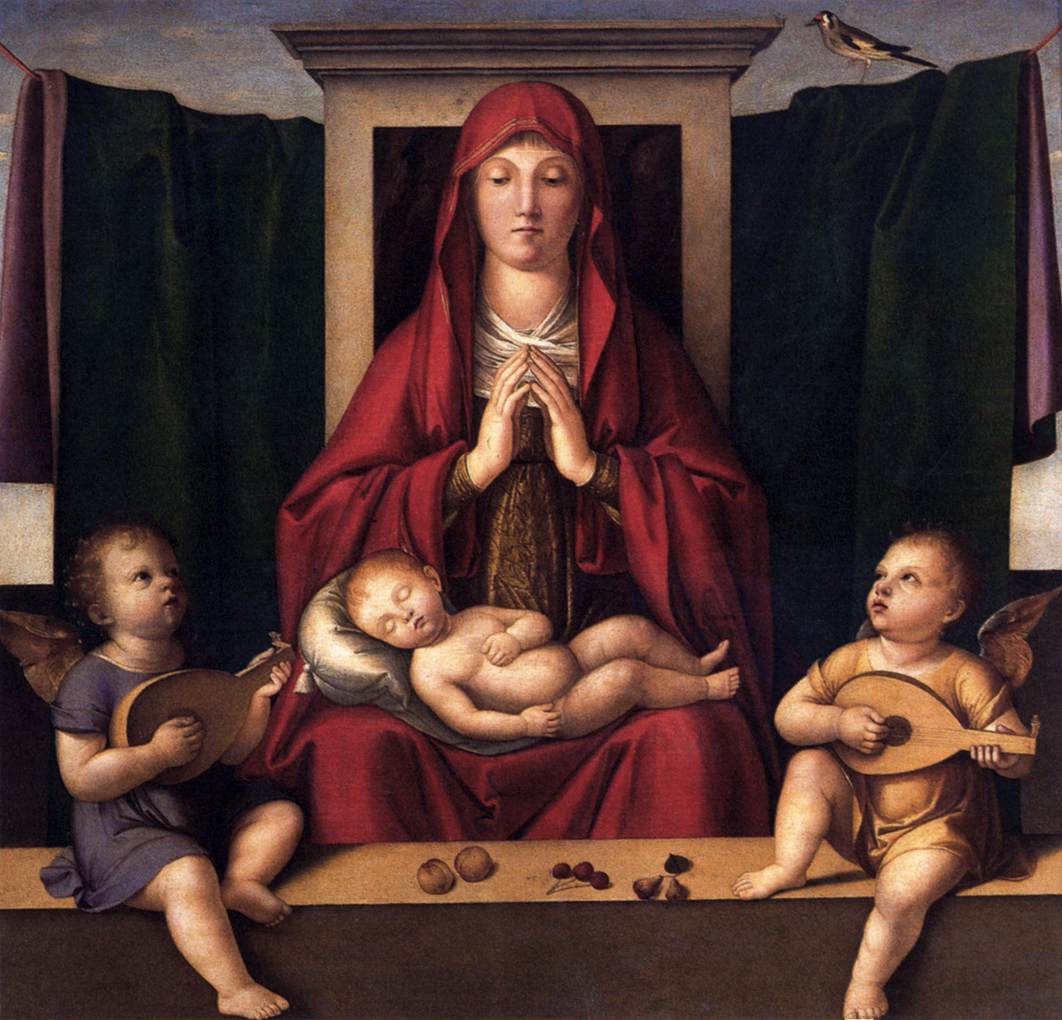 teatrolafenice's tweet photo. Alla Chiesa del Redenore (Giudecca), #hocercato la "Madonna col bambino dormiente" del #VIVARINI con due angeli che suonano piccoli liuti  🎨 https://t.co/xi3j1QOCK0