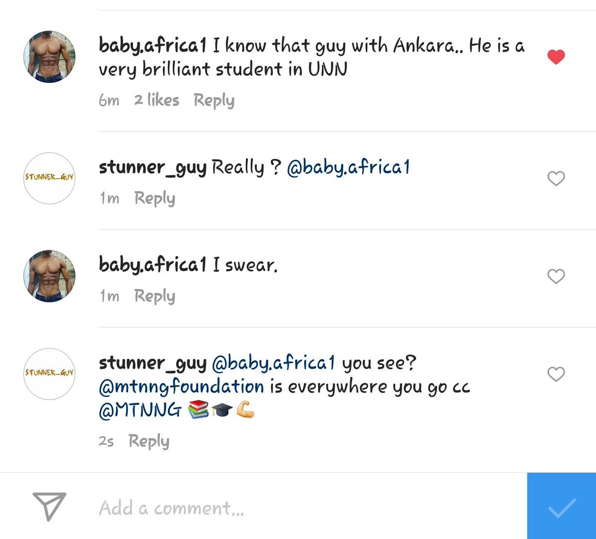 Stunner_Guy's tweet photo. So a friend of mine just confirmed that he knows one of the #MTNFScholarsAlumni frm  UNN &amp; that he is extreemly brilliant.Oya clap for MTNF👏 https://t.co/FdpKRbgumw