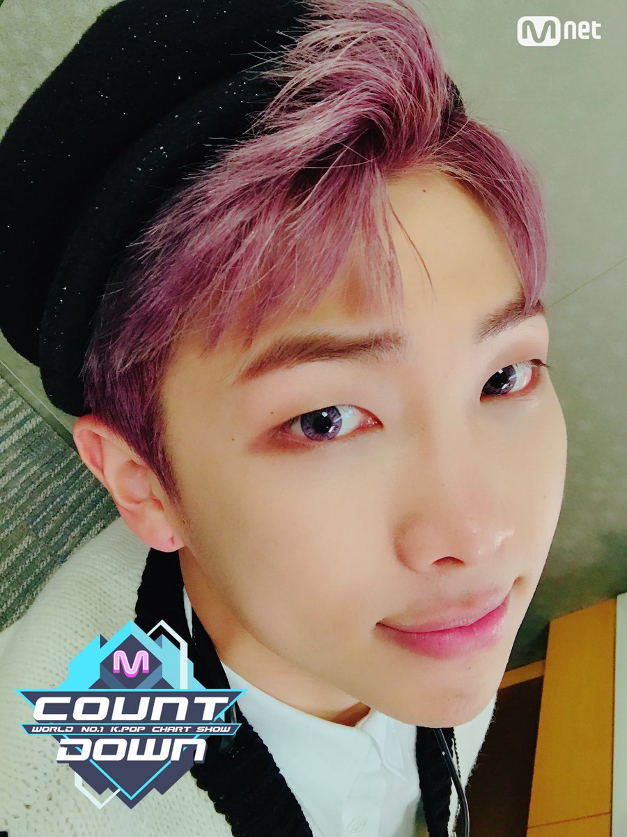 lovlysprings's tweet photo. [230217] #BTS selca on Mcountdown backstage for Comeback #RM https://t.co/CWb4KA4BIU