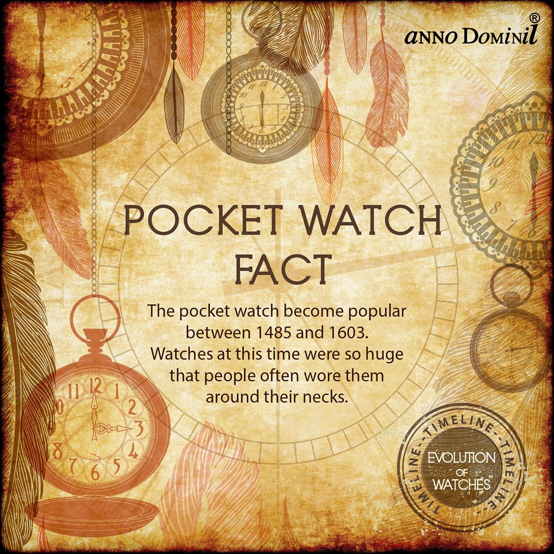AnnoDominii_'s tweet photo. Till now, you only used #timepiece to keep check on #exacttime or as #fashionaccessory.
Have you ever thought how portable watches evolved? https://t.co/u2B1Vcysgp