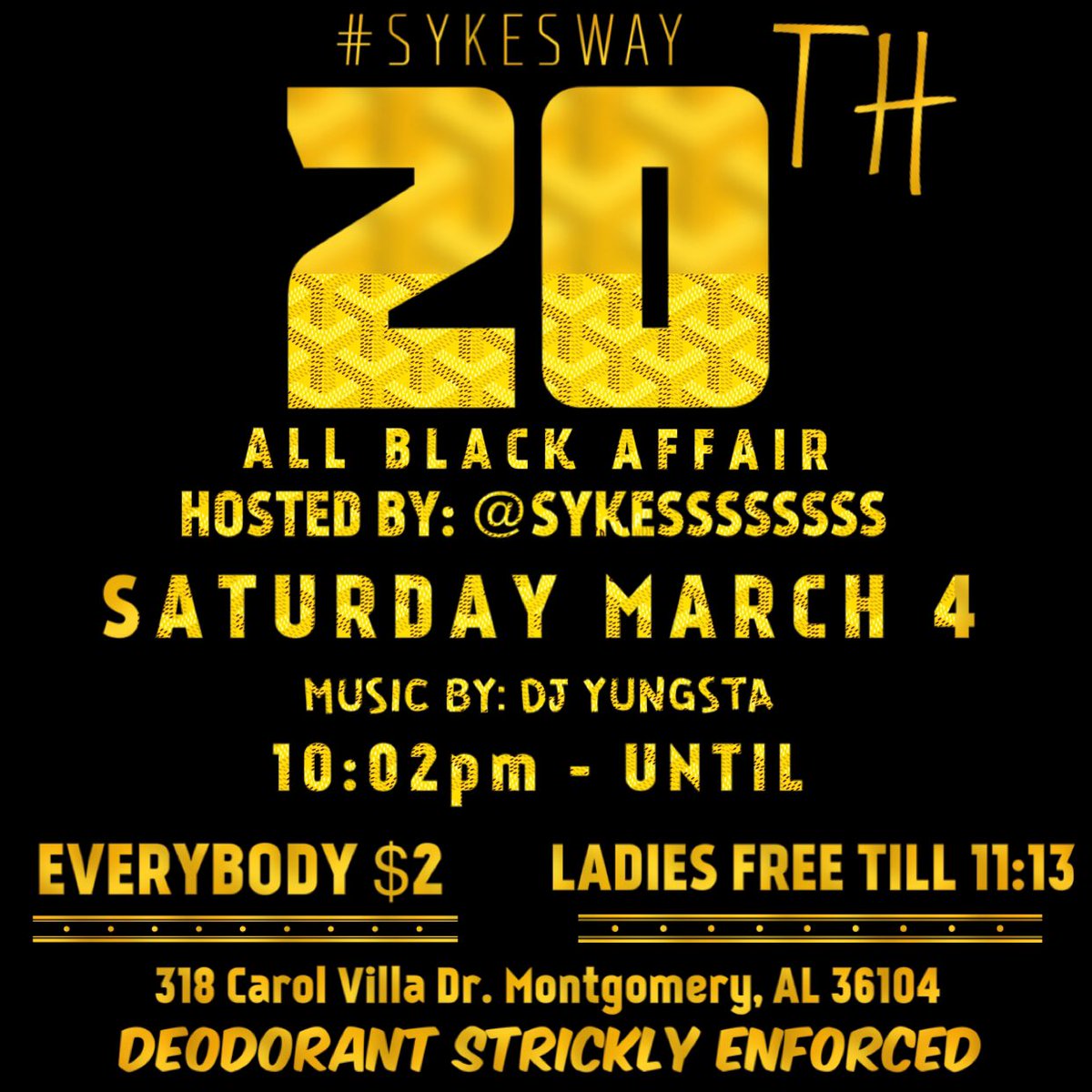 theyBallmeSykes's tweet photo. Come help me bring in my birthday at #SykesWay ππ #myasu #troy19 #aum19 https://t.co/jD5g8lBxtQ