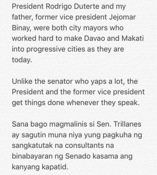 AteNancyBinay's tweet photo. On the recent statement of Sen. Trillanes regarding my family https://t.co/Ixl24SIzES