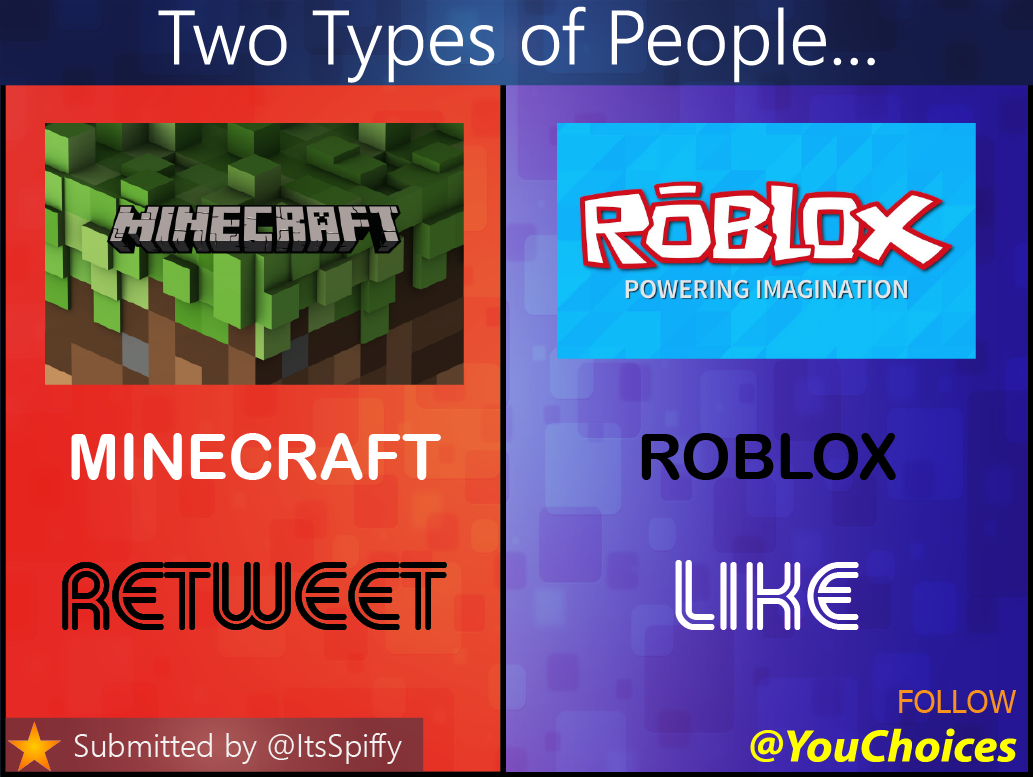 Would You Rather On Twitter Minecraft Or Roblox - would you rather roblox on twitter would you rather play