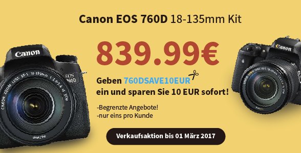 TITB_DE's tweet photo. Canon EOS 760D mit F-S 18-135mm 3.5-5.6 IS STM
Geben 760DSAVE10EUR ein und sparen Sie 10 EUR sofort!
>>https://t.co/4PxUdmGWWL https://t.co/0sZtye7ReD
