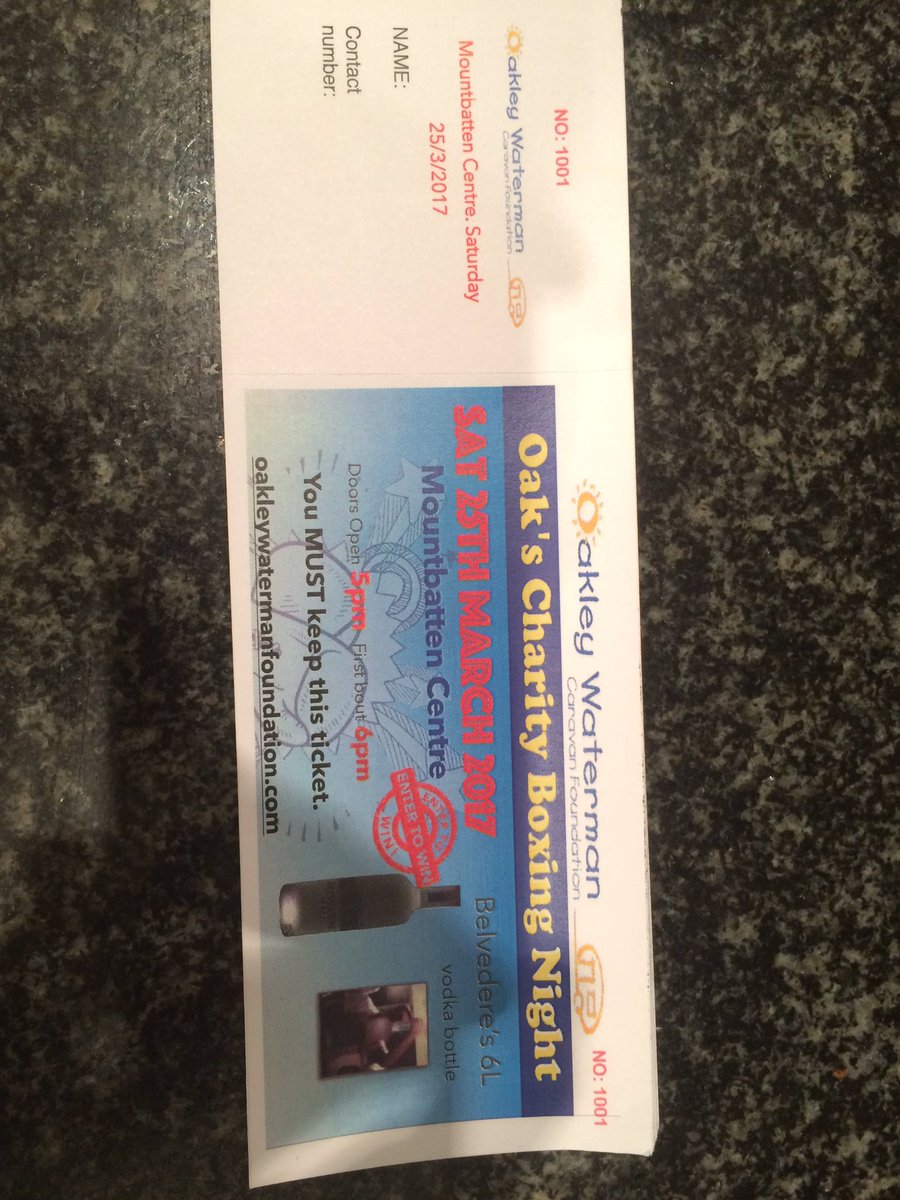 DaveWaterman2's tweet photo. Tickets are now available for our Oaks charity boxing show, 25th March at the Mountbatten centre, Portsmouth. Oakleywatermancaravanfoundatio https://t.co/zA0QxYIoLY