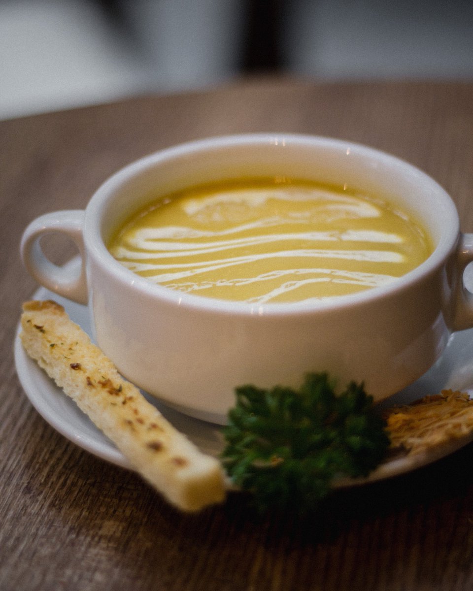 Will you taste the warmness of this Pumpkin Cream Soup before hitting the main dish? #noachcafeandbistro