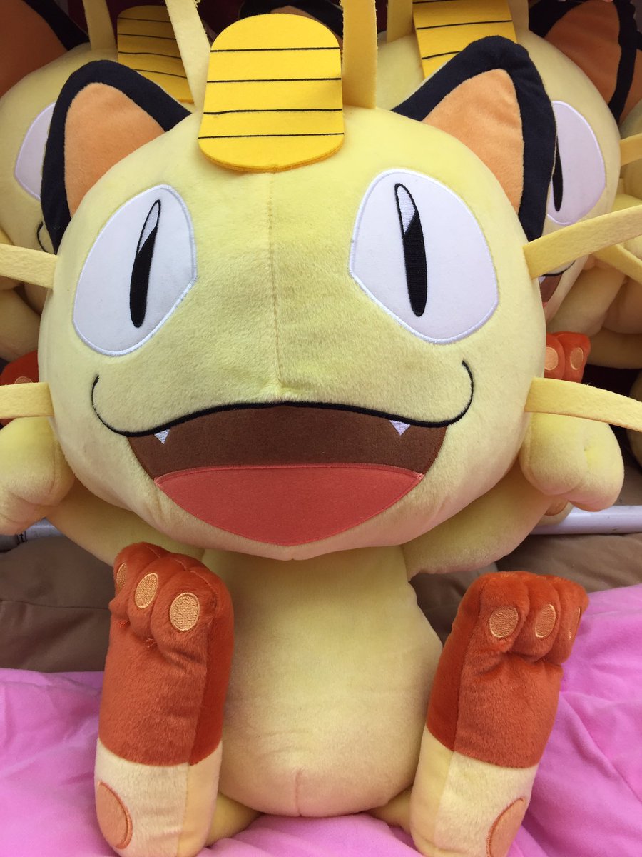 タイトーステーションアリオ蘇我店 新景品 ポケモンサン ムーン めちゃでかニャースぬいぐるみ にゃーの可愛いぬいぐるみが登場にゃ 早くゲットしにゃいとにゃくにゃるにゃー ムサシとコジローにも早くゲットするように 言わにゃいといかんにゃ