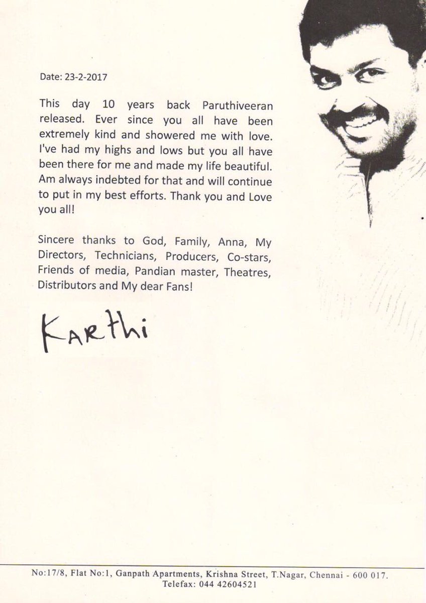 Karthi_Offl's tweet photo. #ThankYouAll #DreamComeTrue #10yearsinFilmIndustry https://t.co/1zqueWCUtG