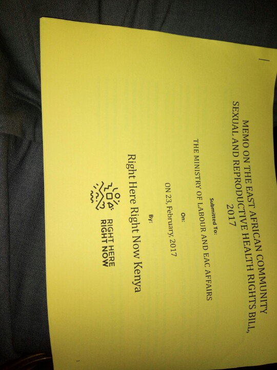 Varaq's tweet photo. Together with the RHRN platform, we are jointly presently a memo to welcome and present our submission on the #EACSRHRBILL https://t.co/EAo44dkbjT