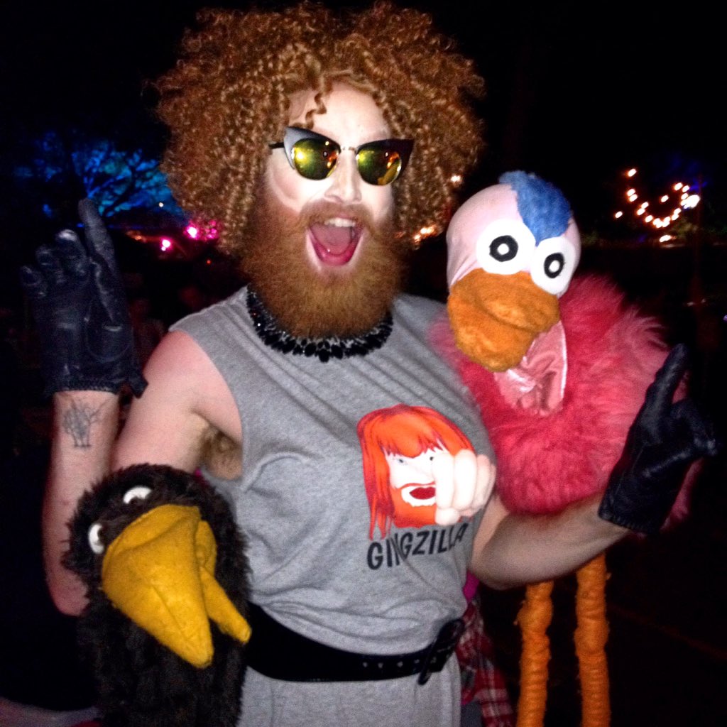 melitarowston's tweet photo. @gingzilla_vs with Ossie and Claude at Fringe club! #adelaidefringe @adelaide_fringe #giantworm #_basem3nt #adelaide https://t.co/NjvLgxnfw7