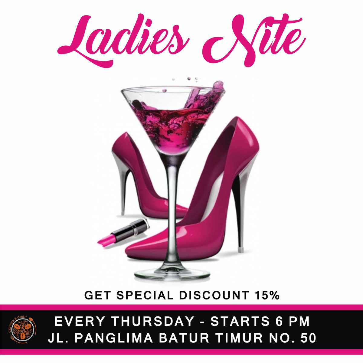 Hello Ladies,,
Join with Us And Get Special Discount 15%.
Term And Condition Apply..
.
.
.
.
#coffeenchef #cncbanjarbaru #ladiesnite