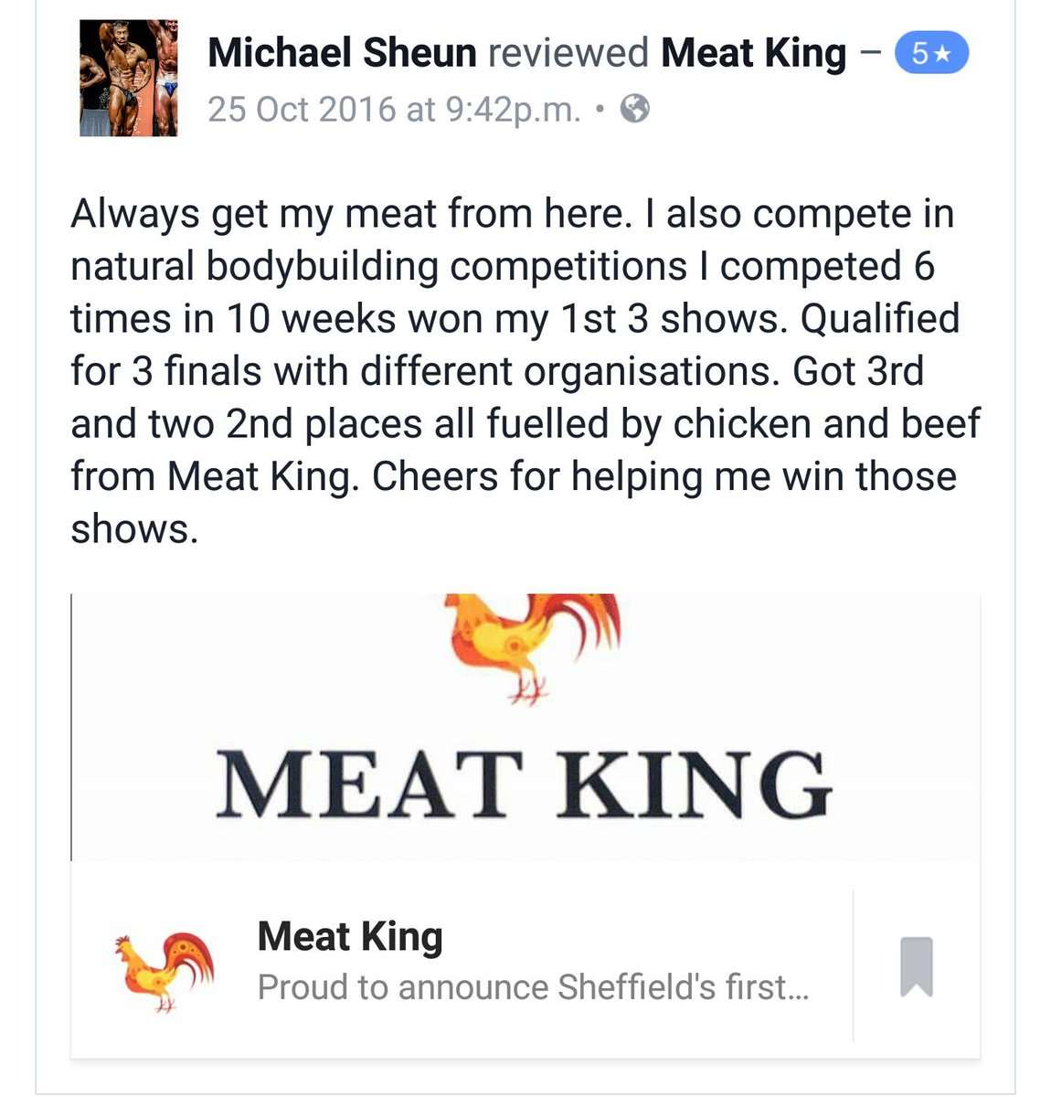 MeatKingSheff's tweet photo. Proud to be doing our bit for Michael, but he did all all the heavy lifting #sheffieldissuper #MeatKingSheff #bodybuilding https://t.co/BWg73MdopZ