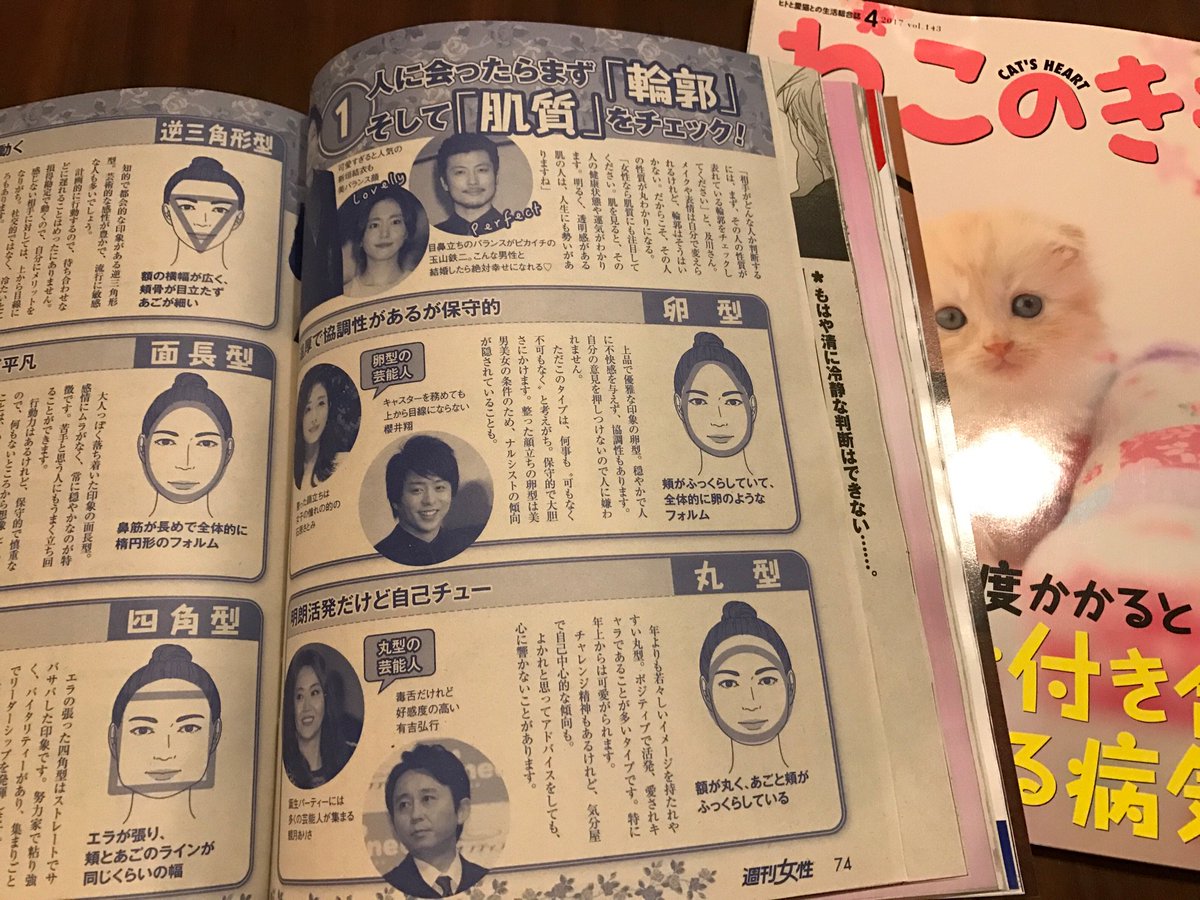 二階堂ちはる Na Twitteru 2 21発売の週刊女性 に イラストを担当した 顔を見れば9割わかる が紹介されています 一部ですが 私のイラストも掲載されております また ねこのきもち 6月号から4コマ 漫画 男の猫道 はリニューアルに伴い本誌へ引っ越しします