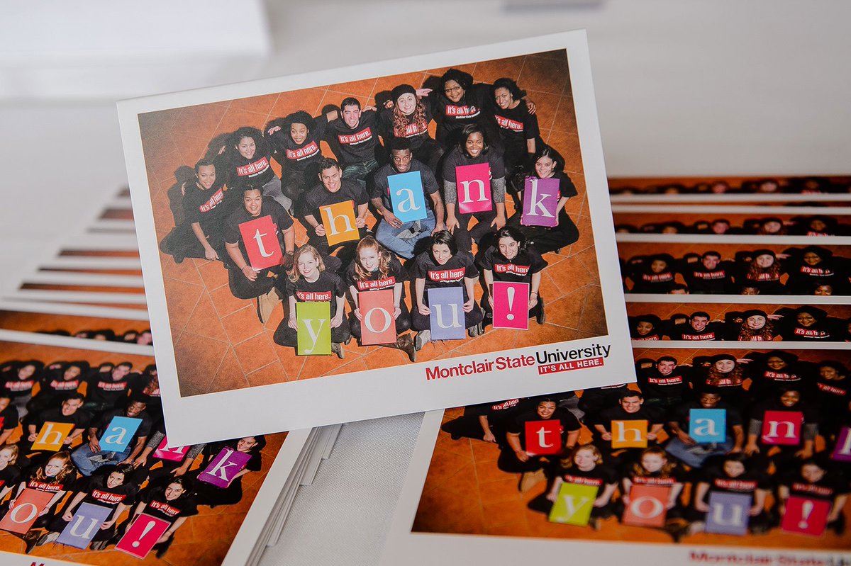 montclairstateu's tweet photo. Today is #RedHawkDayofThanks! Visit locations on campus to write thank you notes to our donors &amp; enter a raffle to win Montclair State gear! https://t.co/HjQHg0XUKY