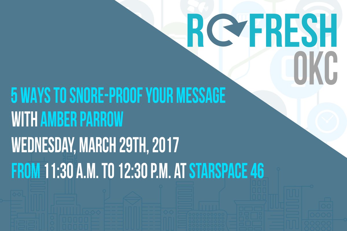 refreshokc's tweet photo. The message of your product is 100% important! You won't want to miss out on @eletelephant's talk at March 2017's #RefreshOKC's meetup! https://t.co/k9RK48BW16