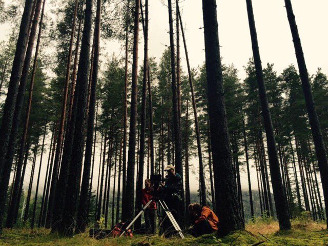 merfilm's tweet photo. Fra innspillingen av HOGGEREN september 2015. 7. april kommer filmen endelig på kino! 🌲#hoggeren https://t.co/7fVD7uAJn0
