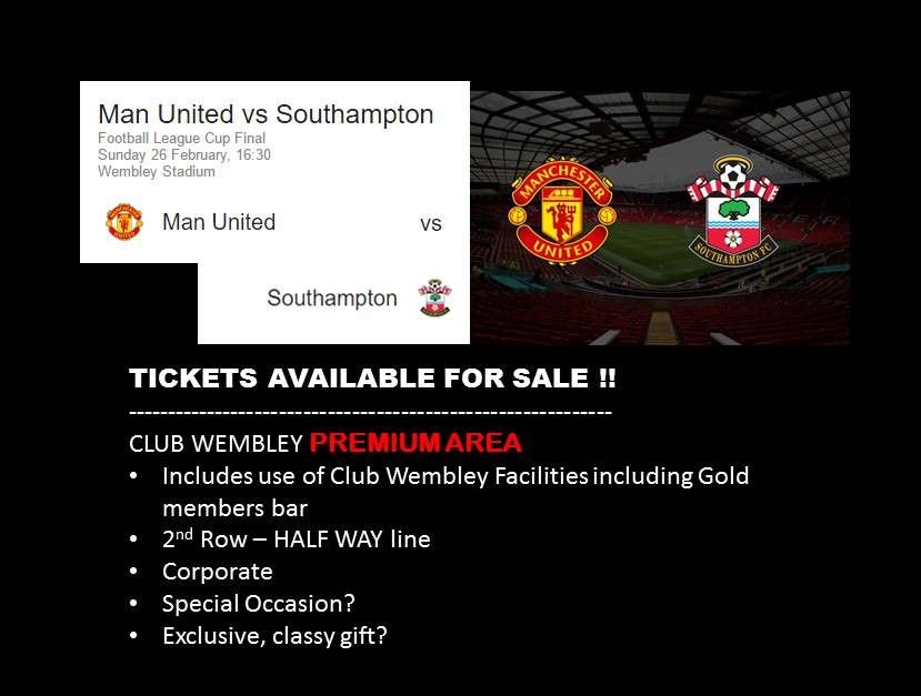 #MUFC vs #SaintsFC tickets for sale! #WEMBLEY cup final tickets. Two (2) tickets on sale. £450 each ONO. Contact us!!