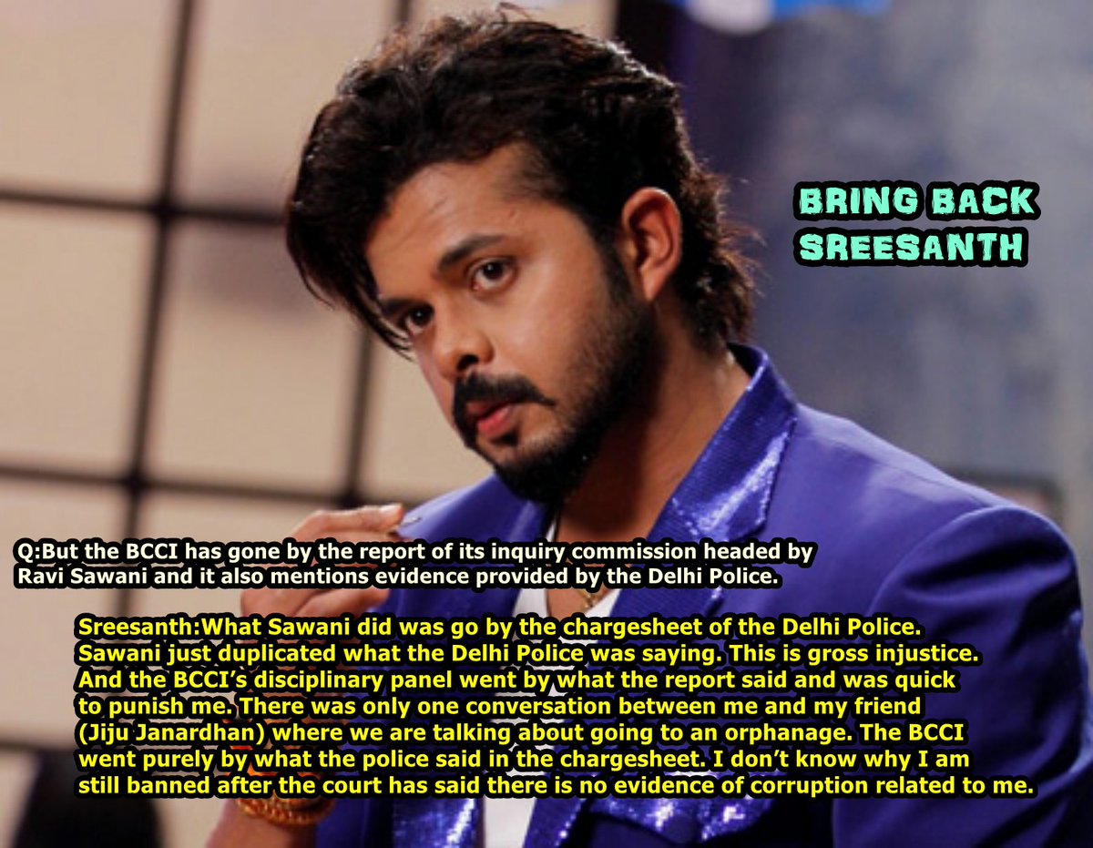 WeSupportSree's tweet image. #BringBackSreesanth
#RemoveBanOfSreesanth
