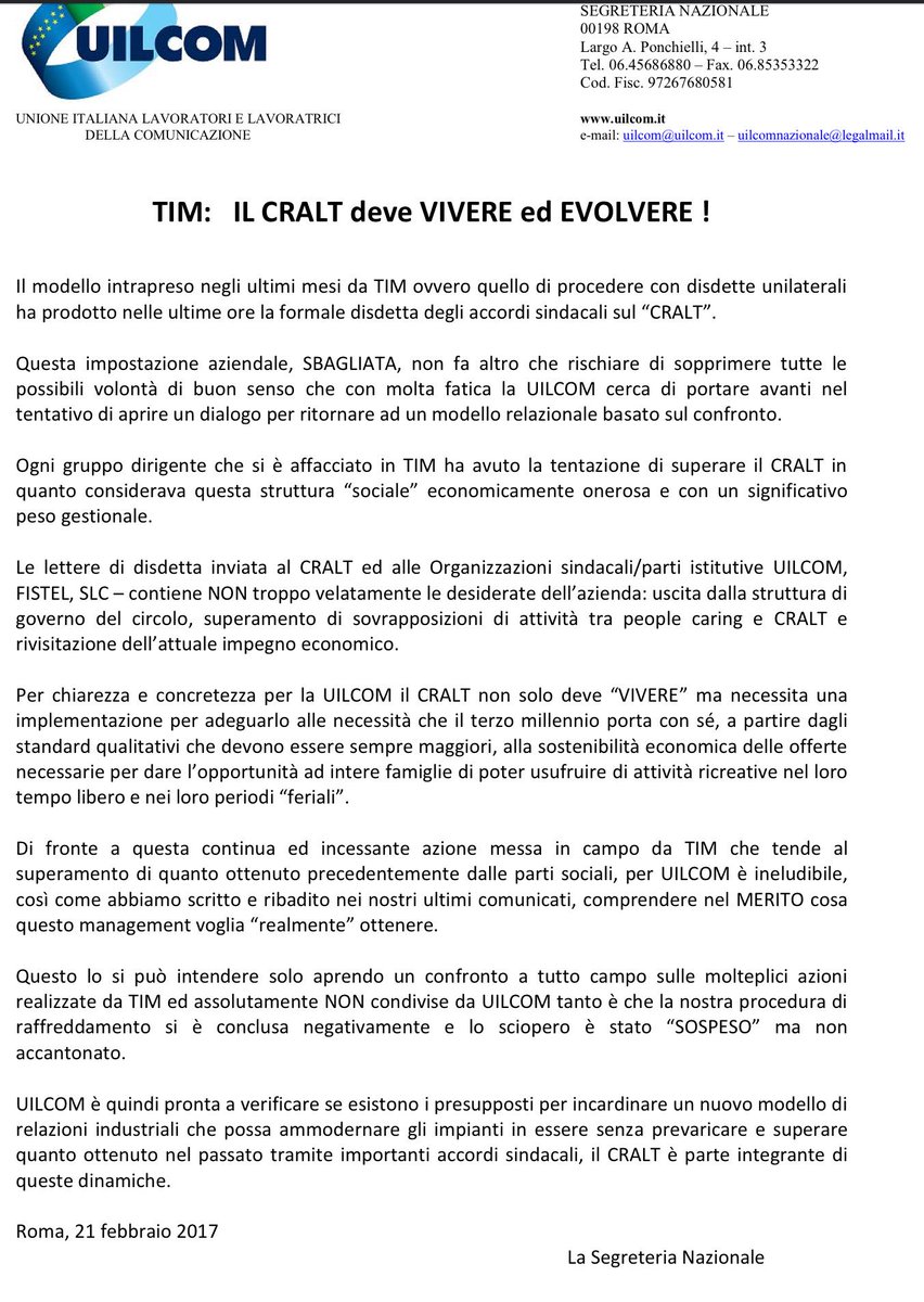 chefinaccia's tweet photo. La violenza di #Cattaneo continua.Dopo il contratto cancellato,il licenziamento col bavaglio,addio #Cral #TIM @fattoquotidiano @TIMnewsroom https://t.co/VstoNnviCQ