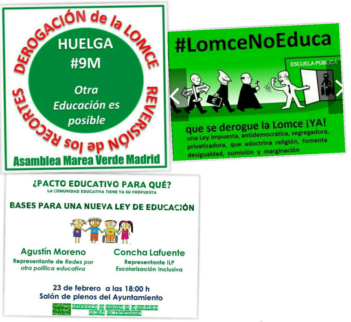 MARIANSANTIAGO9's tweet photo. #HuelgaEducación9M #Huelga9M #LOMCEDEROGACIÓN .@MorenoG_Agustin @ILPeinclusiva @OtraPolEduc @VenaMareaVerde @YoEPublica #HoyNoticia23F https://t.co/gwrt2Y9CDP