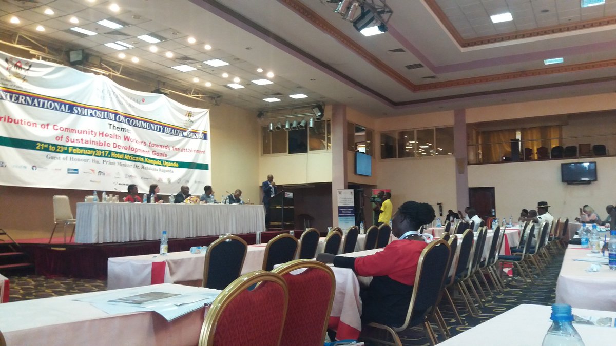 Dr. David Masoke presenting the working draft #chwsymposium statement, to be available soon on chwsymposium.musph.ac.ug