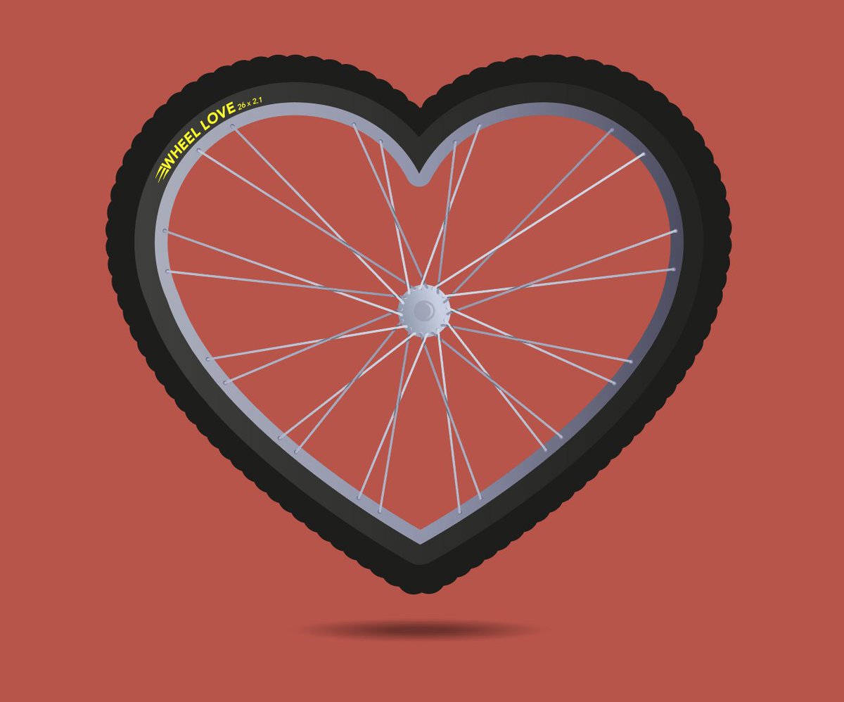 It's wheel love. (a bit late for valentines but hey....) #cycling #cyclist #illustration #vector For sale soon, watch this space...