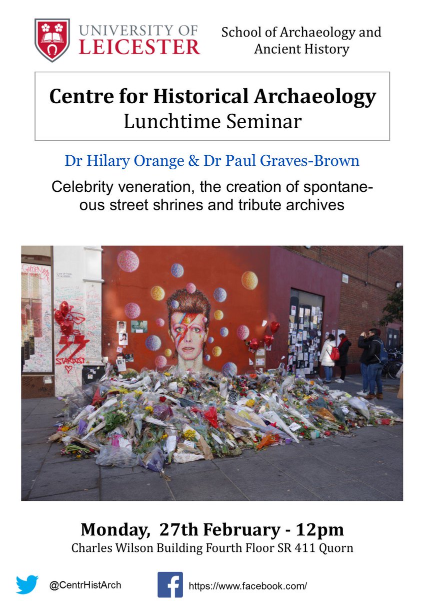 Calling Bowie fans and all interested in shrines, memorials & tributes. Be at Monday's CHA @newhistorylab #davidbowie @archanchistleic