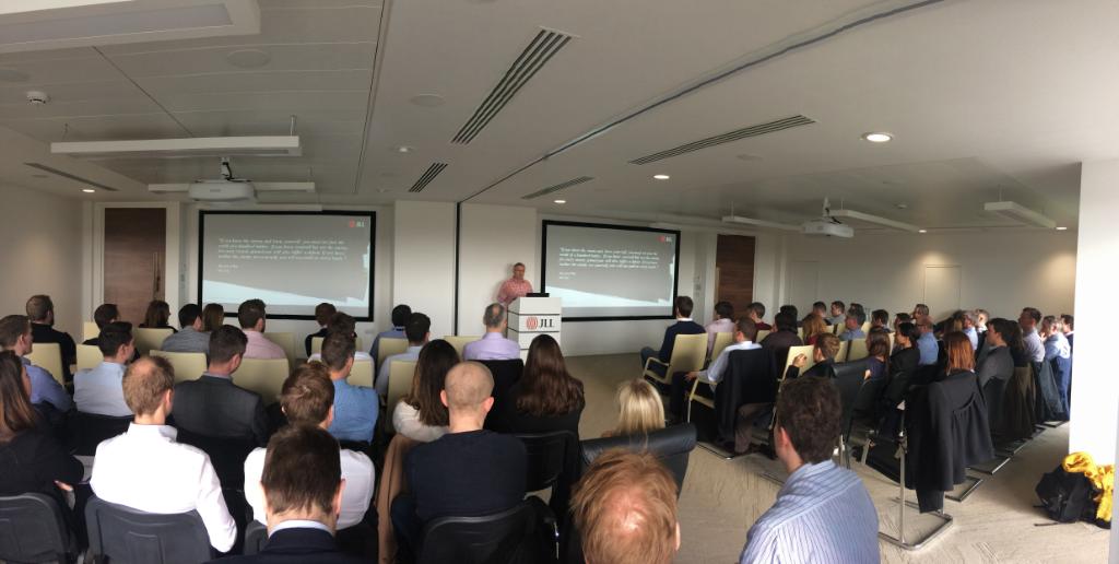 JLLIndustrial's tweet photo. Lead Director @andyhardingJLL kicking off a big day for the UK Industrial team at their annual group meeting in Bristol #AchieveAmbitions https://t.co/NvpcorMTao