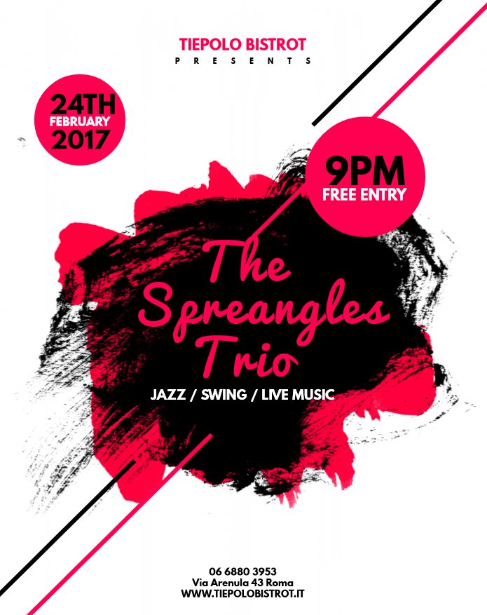 SpreanglesTrio's tweet photo. #eventiroma #musicaroma #seratajazz #tiepolobistrot #Romaevents #spreanglestrio #RistoranteRoma #jazzroma #jazz #swing https://t.co/HqT8U8gPV4