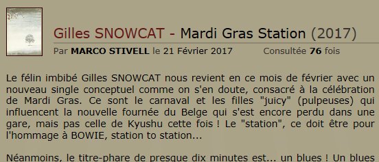 GillesSnowcat's tweet photo. Wow. A review of #MardiGras Station in Forces Parallèles. #rockcritics https://t.co/Rd2Mj9feyJ @sebsousbock @CGirardon https://t.co/MSzkqxVfPA