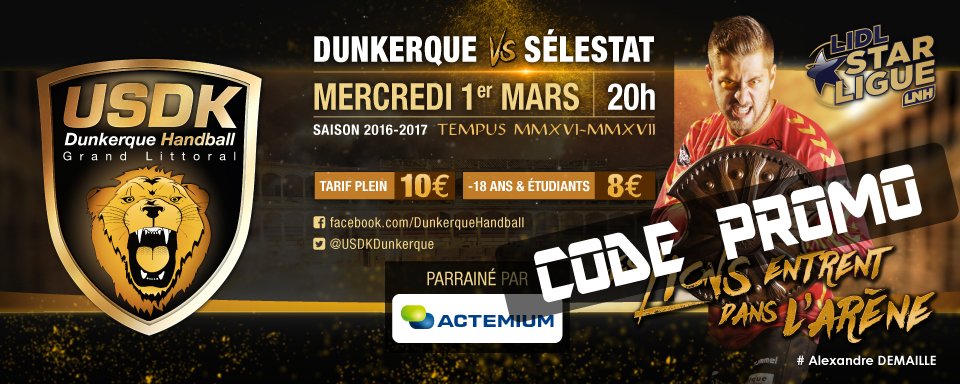 USDKDunkerque's tweet photo. #J16LSL #USDKSAHB Code promo valable uniquement en ligne: "ALSACE" >> 8€ au lieu de 11,50€ la place #offrelimitée >> https://t.co/pNOGH4K0Wo https://t.co/1wGckskP5K