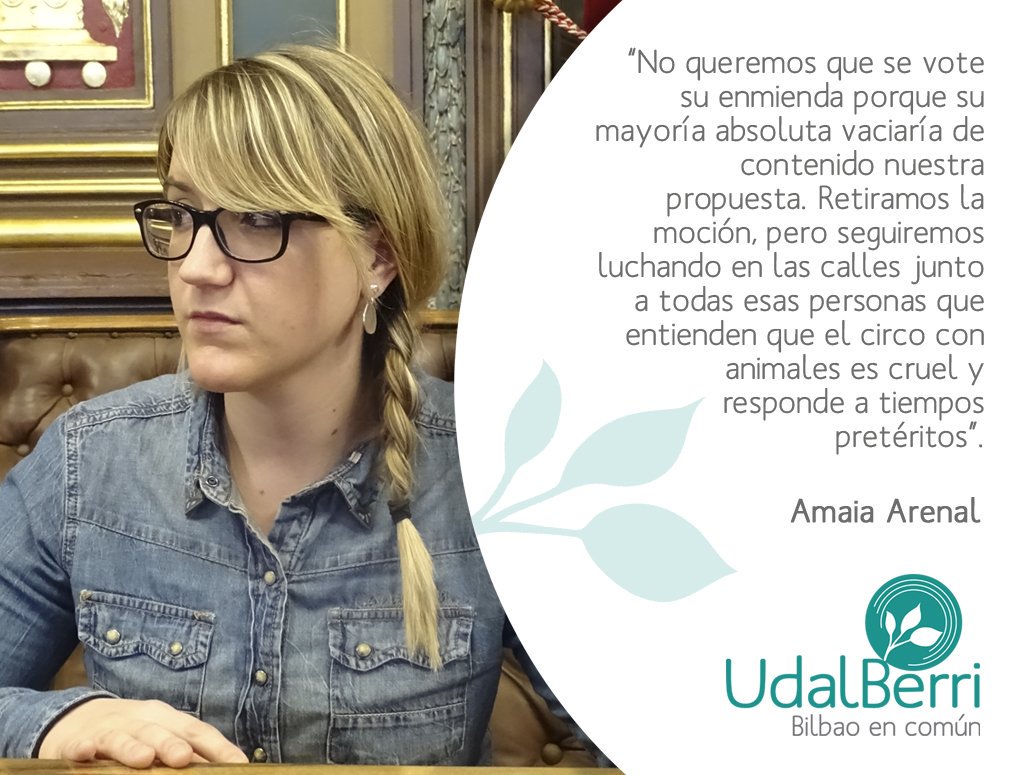 PAEstatal's tweet photo. La moción presentada #CircosSinAnimales es retirada, al no ser apoyada por PNV-PSOE. Los animales pagarán el precio con su sufrimiento. https://t.co/YR3YzS9I84