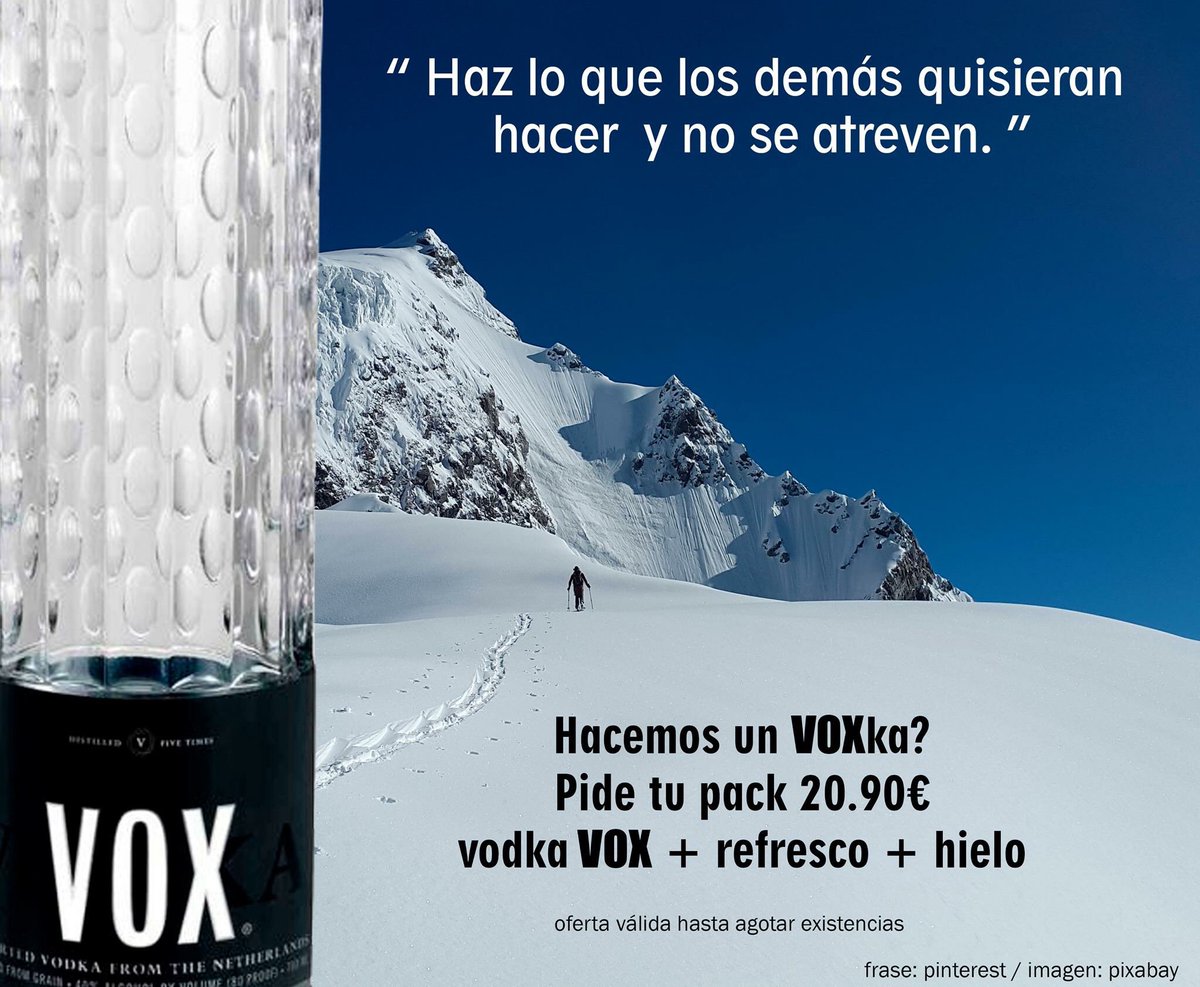 Esta semana, es semana #VOX Únete al mejor vodka con esta promoción exclusiva #telebotella