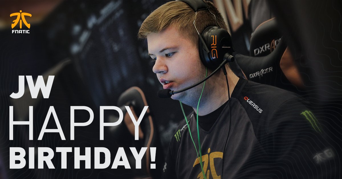 FNATIC's tweet photo. Happy birthday @jwCSGO! Have a great day 🎉🎉 https://t.co/wZm4oMuXcc