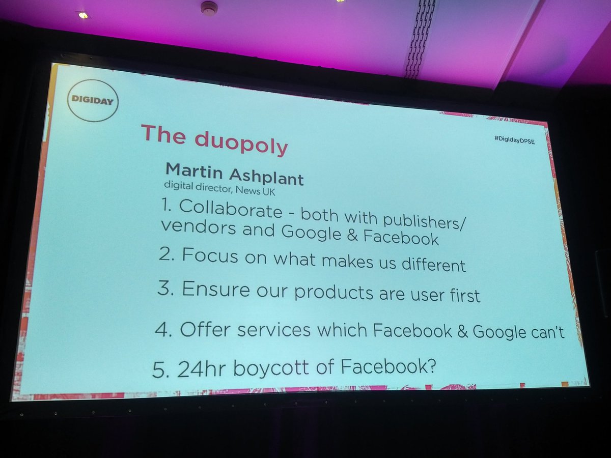 SpotX's tweet photo. @mashplant gives advice for publishers facing the duopoly #digidaydpse https://t.co/Xl505JGH4g