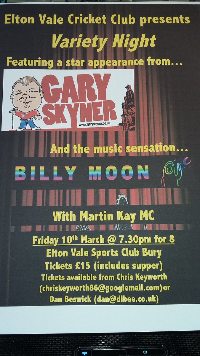 flashingbat's tweet photo. Looking forward to this gig @EltonValeCC https://t.co/bOVojrCGWm