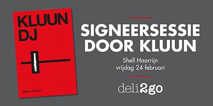 .@KluunDJ signeert vrijdag van 12 tot 13 uur zijn boek, en wij serveren er wat lekkers bij uit onze <a href="/Deli2go_NL/">Deli2go_NL</a> bakery. #A2 #Breukelen