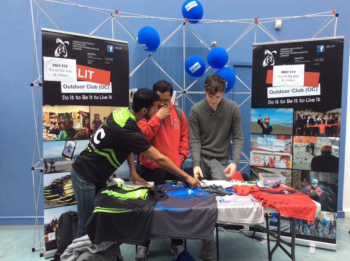 LITOutdoorClub's tweet photo. Last day on @LimerickIT Street. Sports T-shirts normally €30. Only €10 to you. €5 goes to @debraireland 12 to 1pm TODAY... https://t.co/23m2M0ZBms