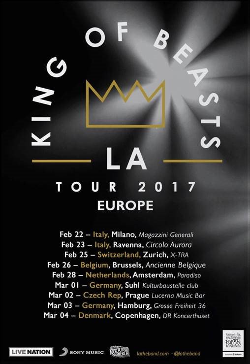 SonyMusicSpain's tweet photo. .@LAtheband arrancó ayer en Milán su gira internacional #KingOfBeastsTour2017. ¡Su próximo disco #KingsOfBeats verá la luz esta primavera! 😍 https://t.co/EAhpQ6mFyk