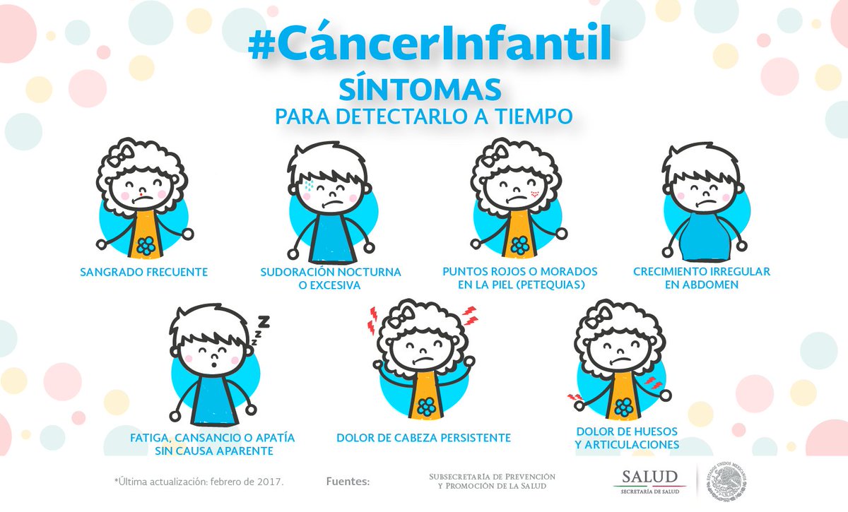 SSalud_mx's tweet photo. Conoce y comparte los #síntomas  para detectar a tiempo el #CáncerInfantil https://t.co/Z5zXZFNTJG