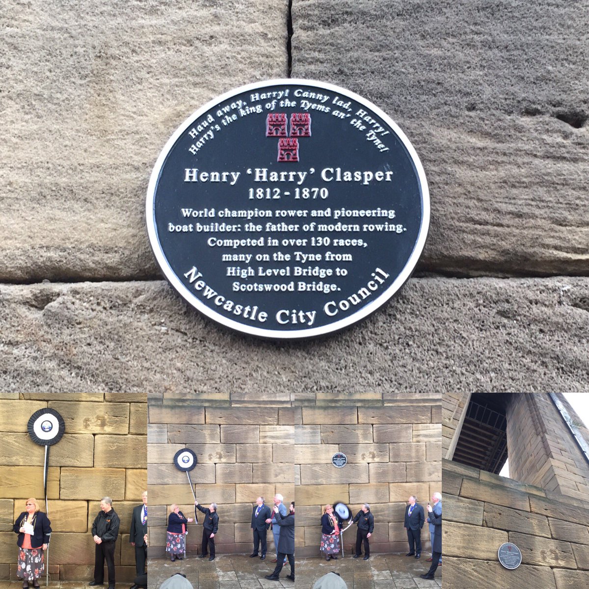 JamesAndrewsBR's tweet photo. And here we have the plaque to the NE Legend! #HarryClasper #Legend #Rowing https://t.co/3U5r7zhF2m