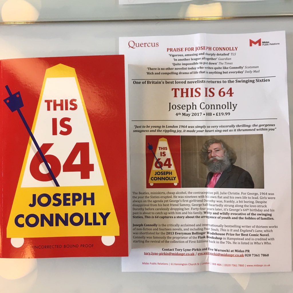 Matineegirl's tweet photo. Thank you @midaspr @QuercusBooks for #ThisIs64 Joseph Connolly https://t.co/mJrISq68Gg